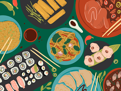 Support your local AAPI restaurant Illustration aapi drawing food art food drawing food illustration illustration illustration digital