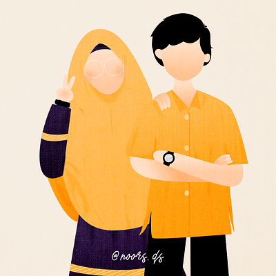 Muslim couple character couple couple illustration illustration islam islamic marriage men muslim muslimah muslimwedding vector