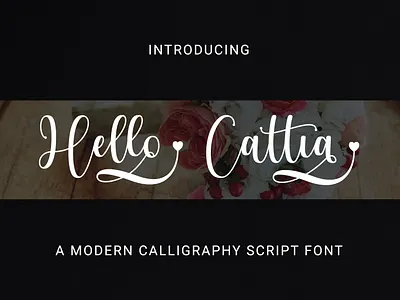 Hello Cattia Font branding caligraphy design font font design handlettering handwriting illustration monoline typography