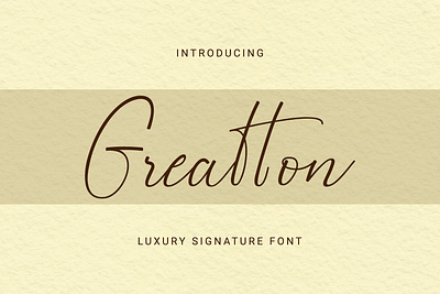 Greatton Font branding caligraphy design font font design handlettering handwriting monoline signature typography