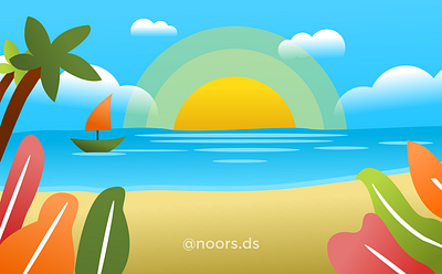 Beach beach beach illustration colors illustration landscape landscapes nature sea vector