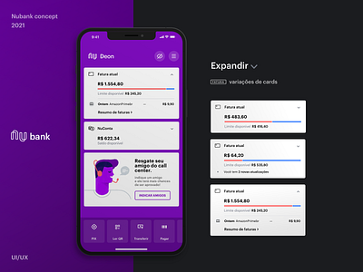 Nubank 2021 Concept dashboard finance minimal nubank ui ui design ux