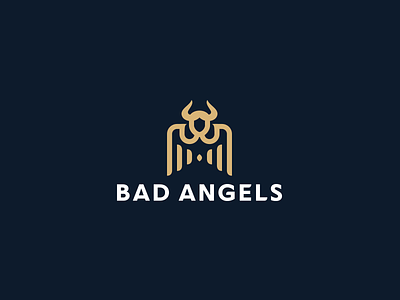 Bad Angels angel character devil horns logo logotype minimalism sex woman