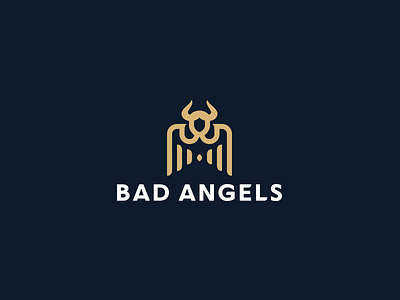 Bad Angels angel character devil horns logo logotype minimalism sex woman