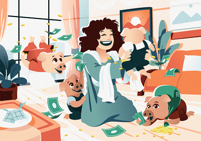 Anak anak Babi character characterdesign chibiillustration design illustration ied ied alfitr illustration illustration design illustration graphic design pig