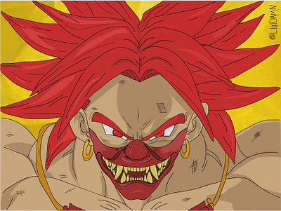 Samurai Broly aesthetic anime art broly character design dragon ball illustrator mask samurai texture vector