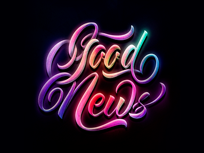 Good News Lettering calligraphy design illustrated type illustration lettering letters typography