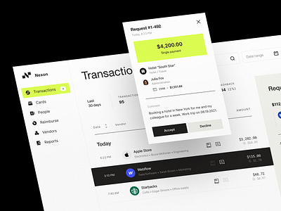 Nexon | Finance Management - Transactions b2b bank banking banking app corporate bank dashboard defi design system finance financial app financial management fintech management tool neobank saas saas app transactions visual identity web app web service