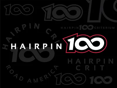 Hairpin 100 Criterium cycling design event logo motorsports race racing sports wisconsin