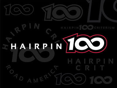 Hairpin 100 Criterium cycling design event logo motorsports race racing sports wisconsin