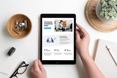 Online Coworking Landing Page web design