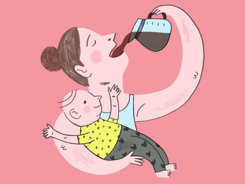 Self-Portrait illustration mom people