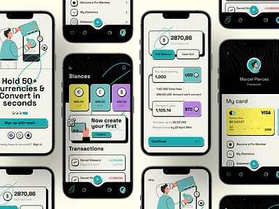 Finey - Finance Management App app ui blockchain buy sell crypto crypto wallet defi fintech mobile app ofspace toke wallet app web3