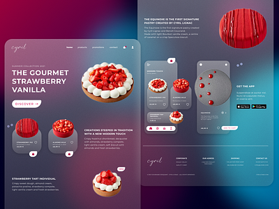 Cyril Lignac – Pastry Home Page art direction bakery figmadesign glassmorphism homepage landingpage pastry ui ui kit uidesign uiux website concept website design