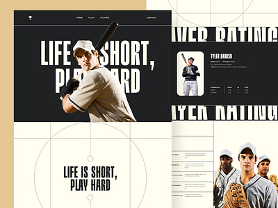 Baseball Landing Page baseball baseball kit design header helmet hero home page landing page player sports sports design sportswear stats team ui ui design ux web web design