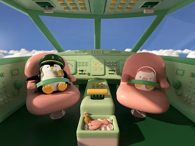 Flying Penguin 3d 3d animation 3d art 3d artist 3d illustration 3d modeling c4d character animation cinema4d cinema4dart illustration
