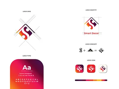 smart decor brand brand and identity brand identity designer branding corporate branding design dribbble best shot icon logo typography