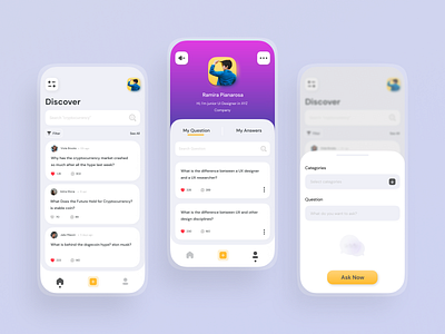 Question and Answer App - QnA ui exploration answers app ask askapp askfm exploration figma figmadesign mobile mobile app mobile ui question questionapp questions quora ui uiux ux