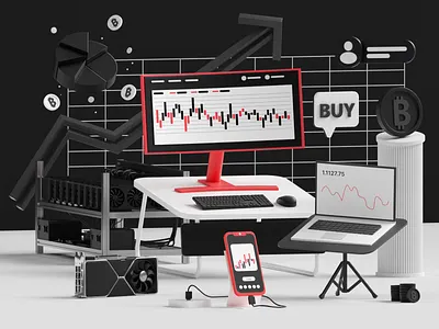 3D CRYPTO ILLUSTRATION 3d 3dart 3dcrypto 3ddesign 3dillustration 3dmodelling bitcoin branding c4d cinema4d computer crypto design graphic design icons illustration keyboard logo motion graphics ui