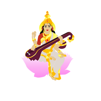 Goddess Saraswati adobe illustrator art digital art digital illustration digitalart goddess illustration knowledge vector art