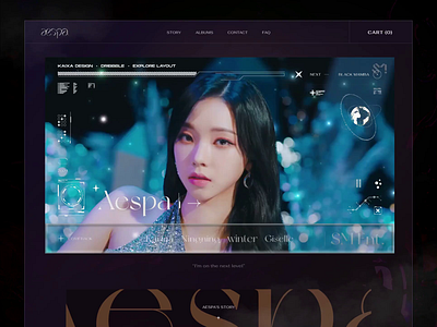 Aespa - Next Level - Display Frame aespa creative desgin fashion graphicdesign inteface kaixapham korean letter music typo typography ui ui ux design uiux webdesign