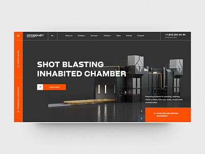 DROBEMET Engineering catalog corporate dark design e commerce landing landingpage machinery redesign ui uiux ux web website