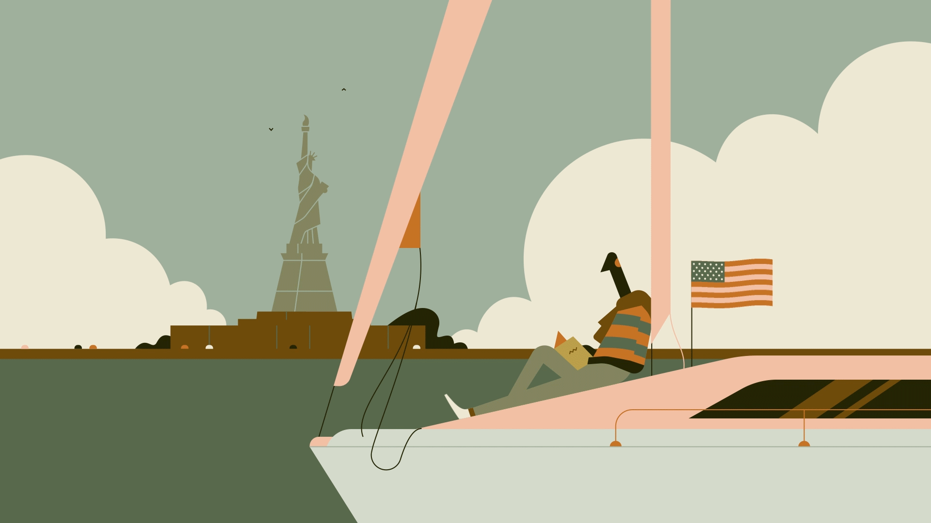 Booker Prize books character children illustration landscapes reading summer travel vector