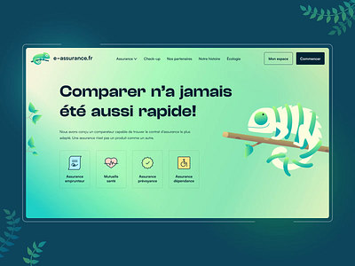 Landing page for online insurance service animation branding character client design green illustration insuranse interactive landing landing page online service services ui ui design uiux ux