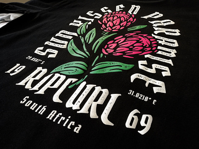 Paradise Protea - Printed design destination fashion graphic design illustration print rip curl south africa tee print texture typography