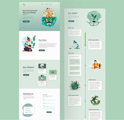 Nature Orbit - Landing Page Design 2021 trend art designspiration exploration illustration minimal nature art trending typography ui ui design ui designer ux web web ui website