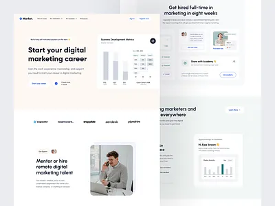 Market - Landing Page analytics career clean component design funnel job landing page landingpage management market marketing saas sales ui uidesign ux uxdesign web design website