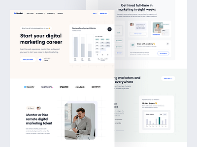 Market - Landing Page analytics career clean component design funnel job landing page landingpage management market marketing saas sales ui uidesign ux uxdesign web design website