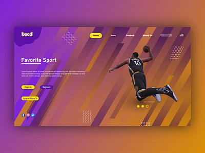 Sport ui landing page background design illustration landing page sport ui ui ui ux ui design vector