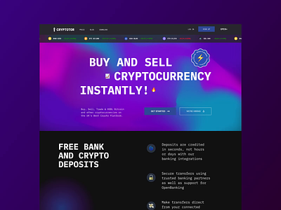 Cryptocurrency platform | CryptoTor | Concept altcoin animation bitcoin blockchain color concept crypto cryptocurrency dapp design ethereum landing ui ux web website