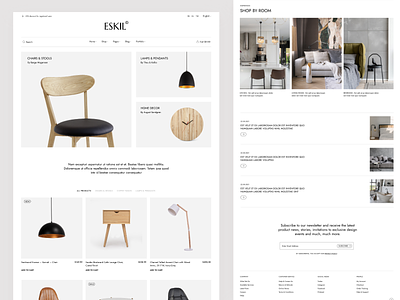 Eskil - Furniture Store Theme chair clean furniture home decor interior design lamp landing layout minimal modern online store shop theme ui wordpress