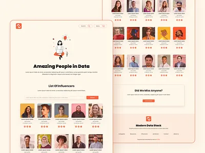 Modern Data Stack - Amazing People in Data cards colors data stack design fonts illustration modern data stack ui user experience user interface ux web design