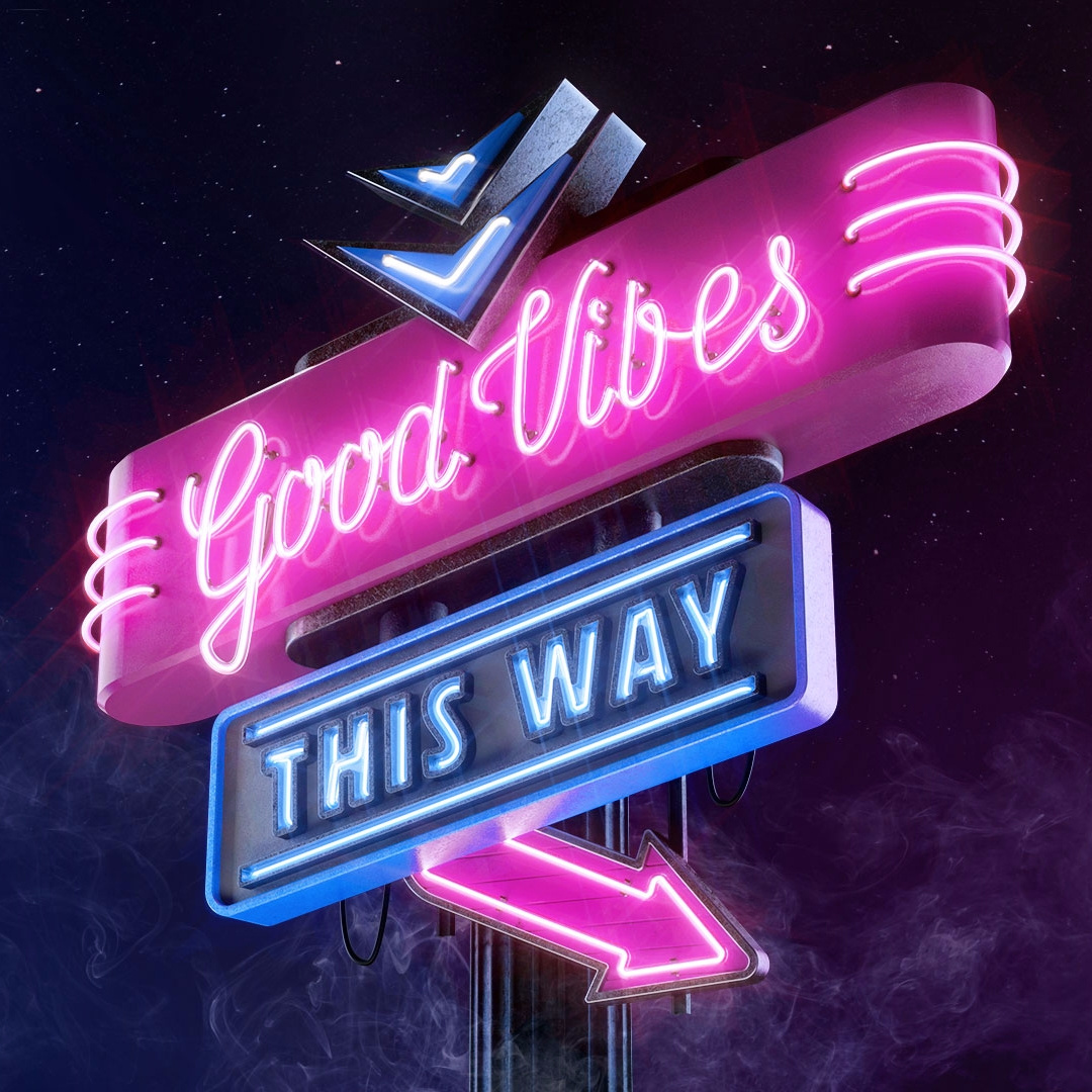 Good Vibes 3d foreal lettering logo typogrophy