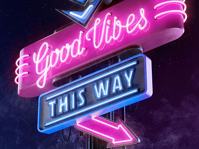 Good Vibes 3d foreal lettering logo typogrophy