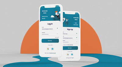 Login screen login screen mobile ui mockup design mockup psd modernui