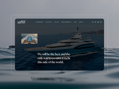 Meros. Home page clean composition dark design full screen home page minimal typography ui video waves web website yacht
