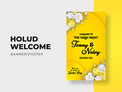 Tonny & Neloy Holud Banner banner banner design banners branding design holud holud welcome banner illustration marriage banner poster poster design posters typography vector