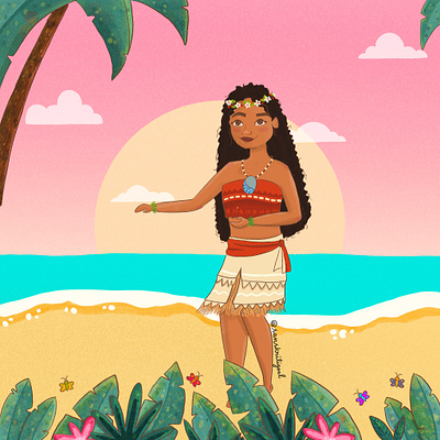 “There’s just no telling how far I’ll go.” - Moana 🌸💙 adobe adobe illustrator cute doodle doodling flat illustration illustrator instagram vector