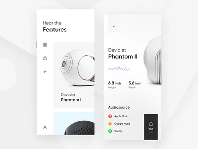 Devialet Mobile Shopping App app beat column concept creative design devialet inspiration interface magazine mobile shopping sound ui ux web