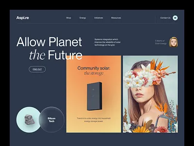 Aspire Website design interface product service startup ui ux web website