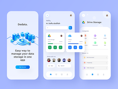 Dedata - Data Storage Management Mobile App 2d animation app design character cloud data management database design file manager illustration management app mobile app mobile design storage app ui ui design ux vector