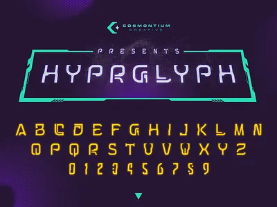 HyprGlyph Font alien cyberpunk design font futuristic graphic design modern typeface vector