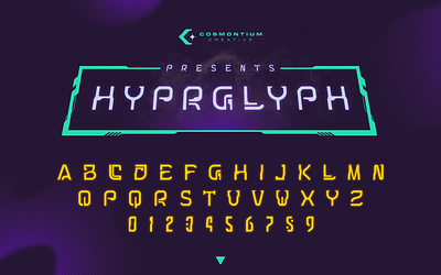 HyprGlyph Font alien cyberpunk design font futuristic graphic design modern typeface vector