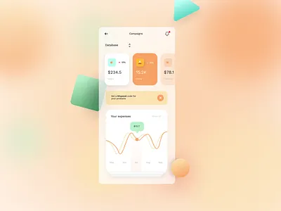 Campaign View analytics campaign chart design dashboard ui expense tracker ios mobile app