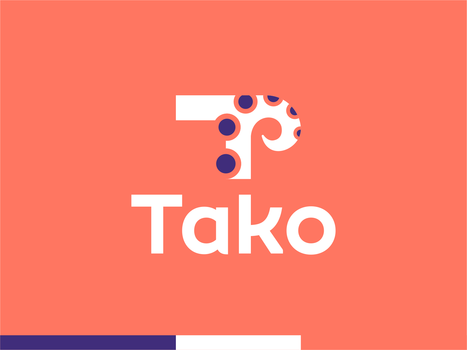 Tako food delivery tech startup logo design T + octopus tentacle by ...