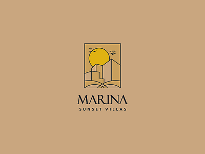 Marina Sunset Villas beach branding creative designs design home home logo illustration logo branding logo design logo ideas logo mark marina property logo sunset sunset logo typeface typography vector villa logo villas